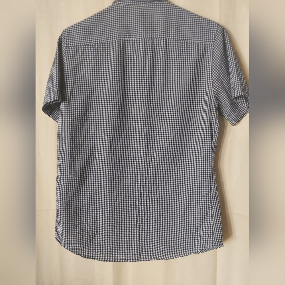 Topman Shirts, Men's Blue and White Checkered, Button Down, Shirt, Size Medium - Picture 2 of 6